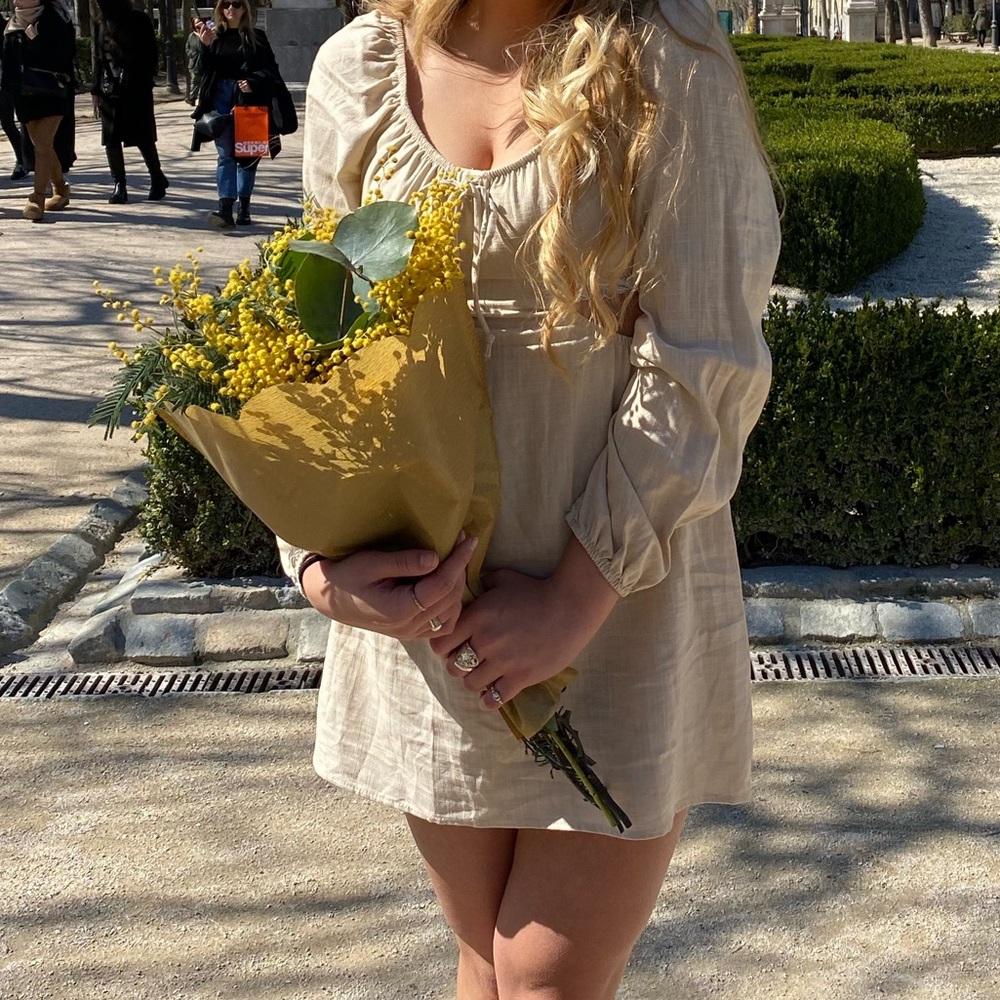 Tan linen Dress